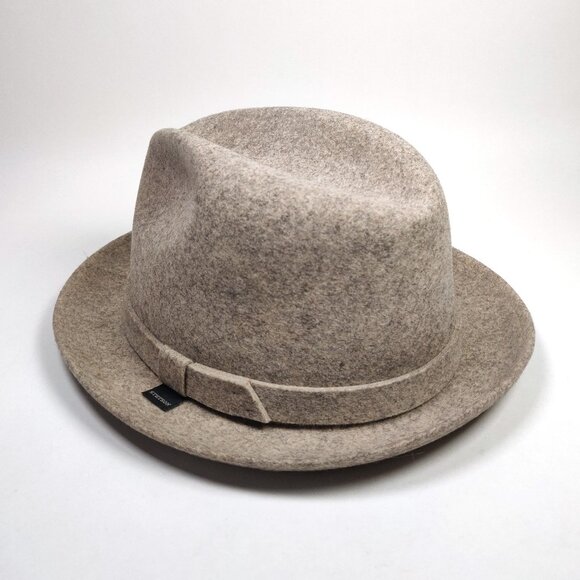 Stetson Gray Grey Wool Hat Size 7 1/8 Damaged Interior Leather Band Made in USA - Picture 1 of 13